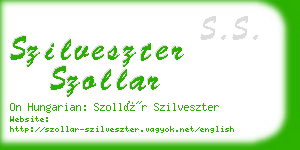 szilveszter szollar business card